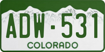 CO license plate ADW531
