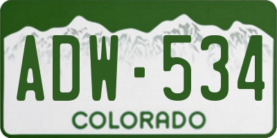 CO license plate ADW534