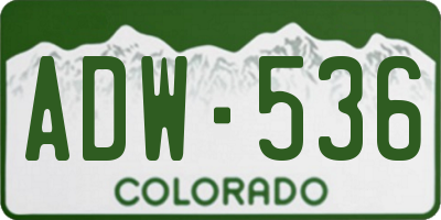 CO license plate ADW536