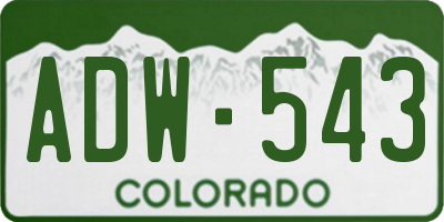 CO license plate ADW543