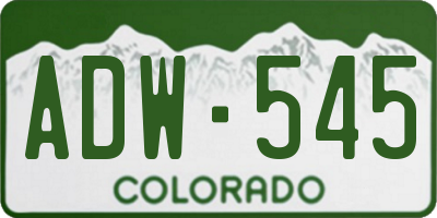CO license plate ADW545