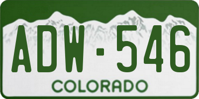 CO license plate ADW546