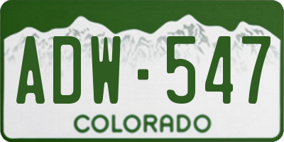 CO license plate ADW547