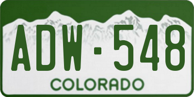 CO license plate ADW548