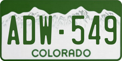 CO license plate ADW549