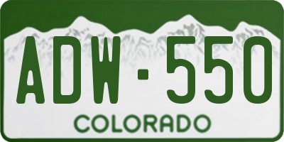 CO license plate ADW550