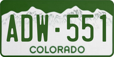 CO license plate ADW551