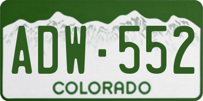 CO license plate ADW552