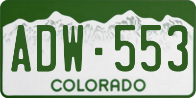 CO license plate ADW553