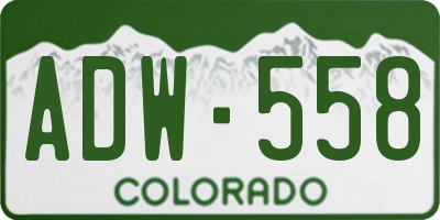 CO license plate ADW558