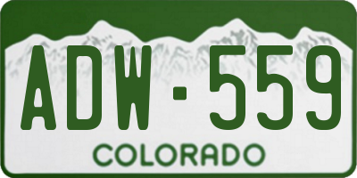 CO license plate ADW559