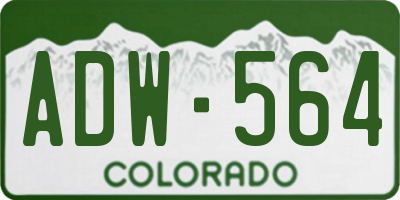 CO license plate ADW564
