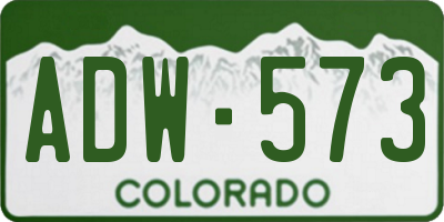 CO license plate ADW573