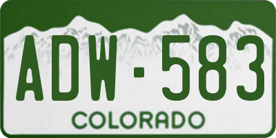 CO license plate ADW583