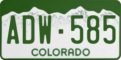 CO license plate ADW585