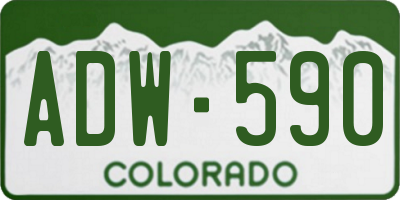 CO license plate ADW590