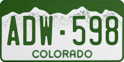 CO license plate ADW598