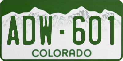 CO license plate ADW601
