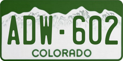 CO license plate ADW602