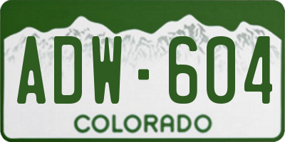 CO license plate ADW604