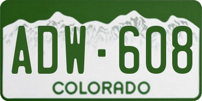 CO license plate ADW608