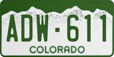 CO license plate ADW611