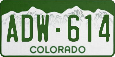 CO license plate ADW614