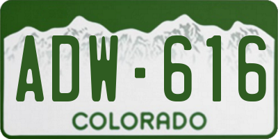 CO license plate ADW616