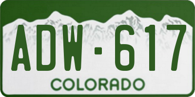 CO license plate ADW617
