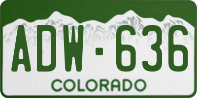 CO license plate ADW636