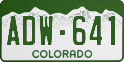 CO license plate ADW641