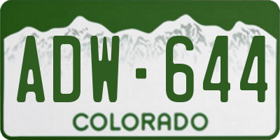 CO license plate ADW644