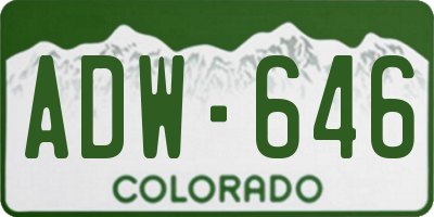 CO license plate ADW646