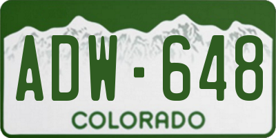 CO license plate ADW648
