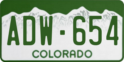 CO license plate ADW654