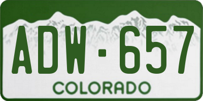 CO license plate ADW657