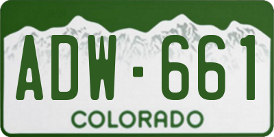 CO license plate ADW661