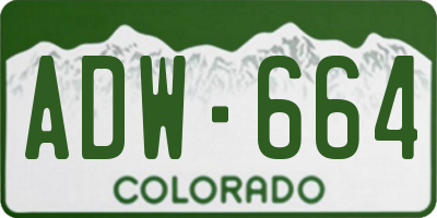 CO license plate ADW664
