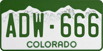 CO license plate ADW666