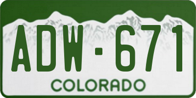 CO license plate ADW671