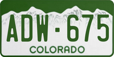 CO license plate ADW675