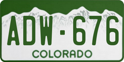 CO license plate ADW676