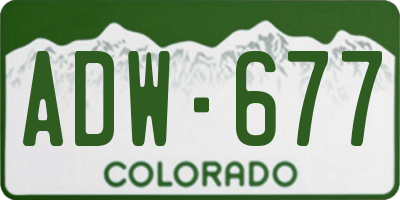 CO license plate ADW677
