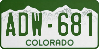 CO license plate ADW681