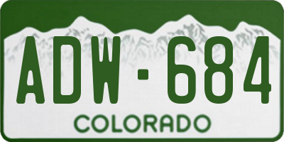 CO license plate ADW684