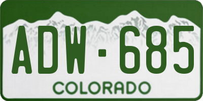 CO license plate ADW685