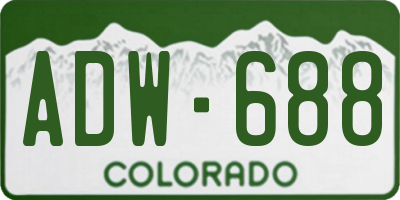 CO license plate ADW688