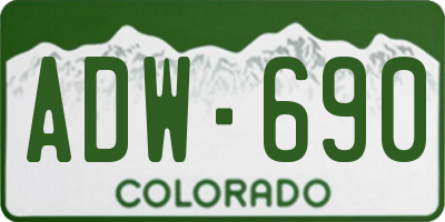 CO license plate ADW690