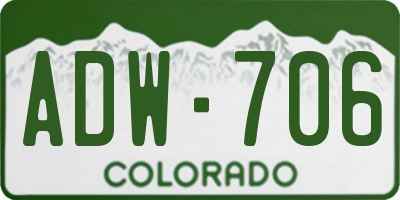 CO license plate ADW706