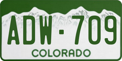 CO license plate ADW709